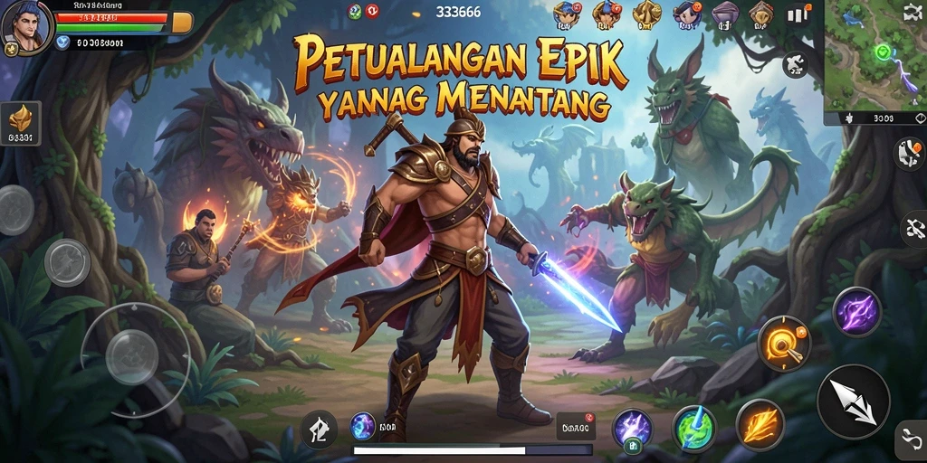 Screenshot gameplay 333666 menampilkan aksi petualangan yang seru.