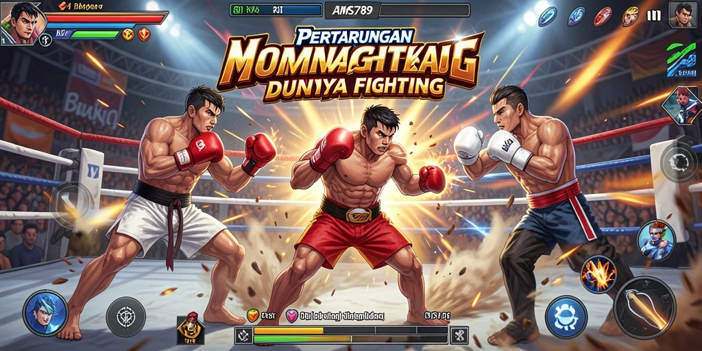 Tampilan aksi mendebarkan dalam game Fighting AMS789.