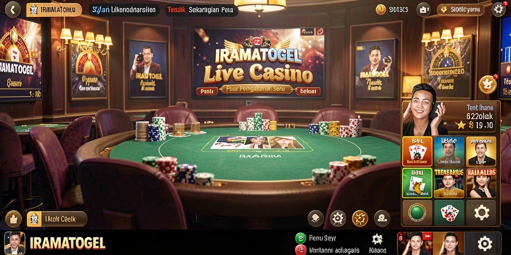 Tampilan gameplay Live Casino yang mengasyikkan dan interaktif di IRAMATOGEL.