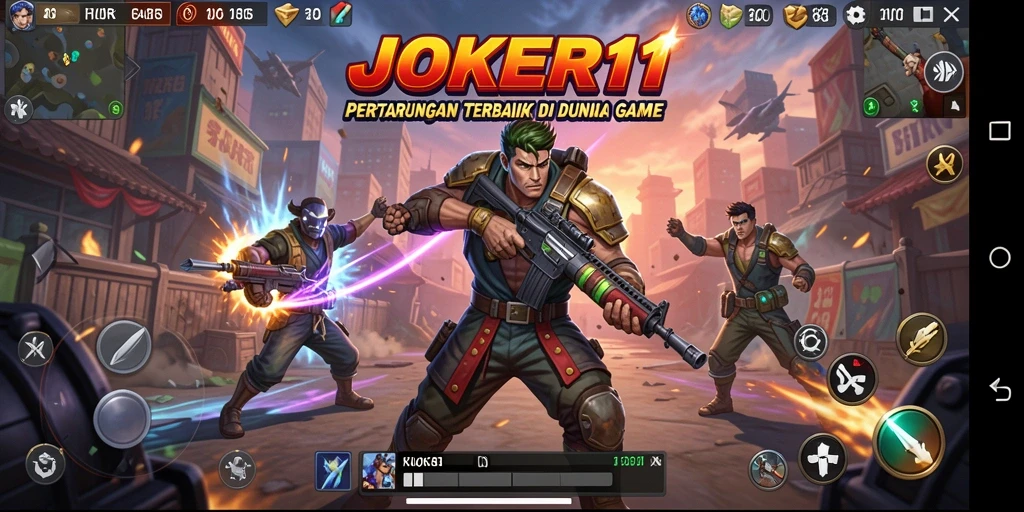 Tampilan aksi seru dalam pertarungan karakter di JOKER11.