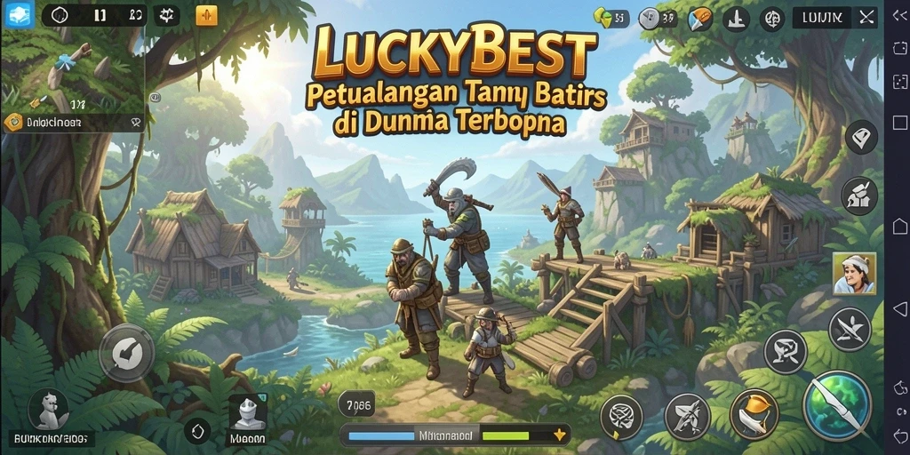 Screenshot gameplay LUCKYBEST yang menunjukkan petualangan seru di dunia terbuka.