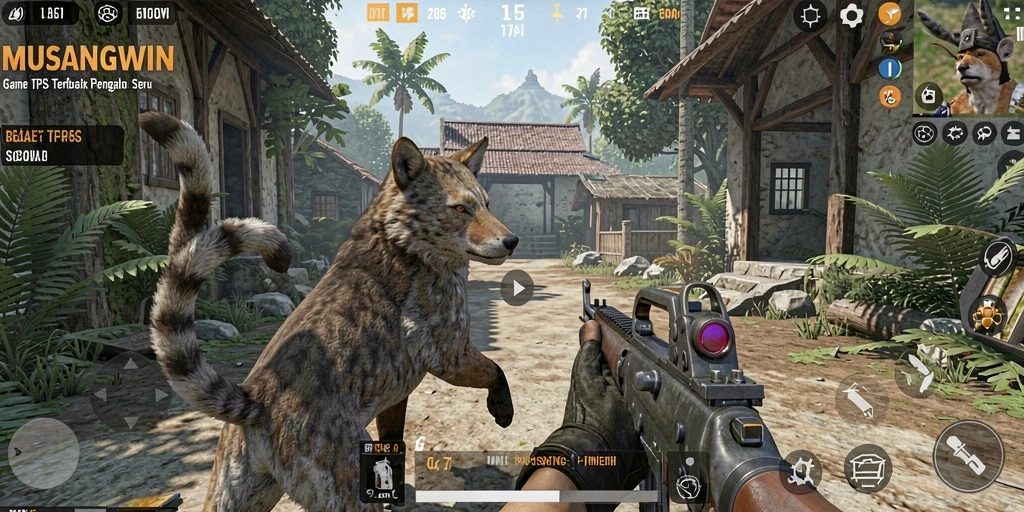 Tampilan utama gameplay MUSANGWIN yang intens dan seru.