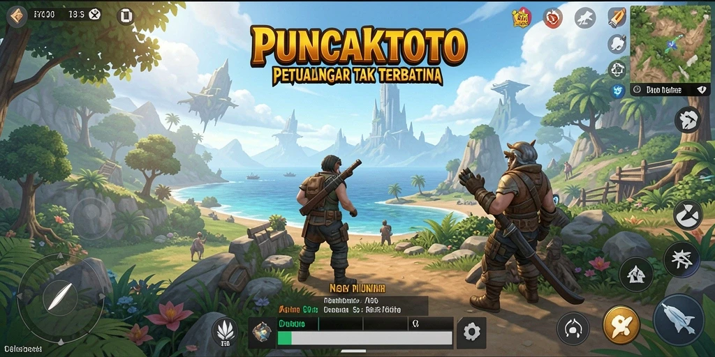 Tangkapan layar PUNCAKTOTO menampilkan petualangan seru di dunia terbuka.