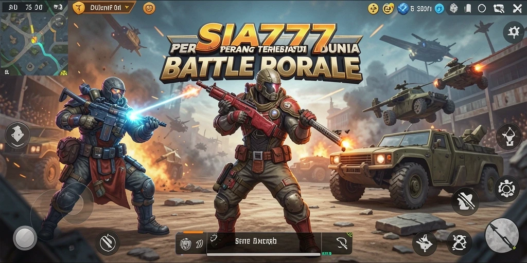 Gameplay mendebarkan dari SIA777 saat perang Battle Royale.