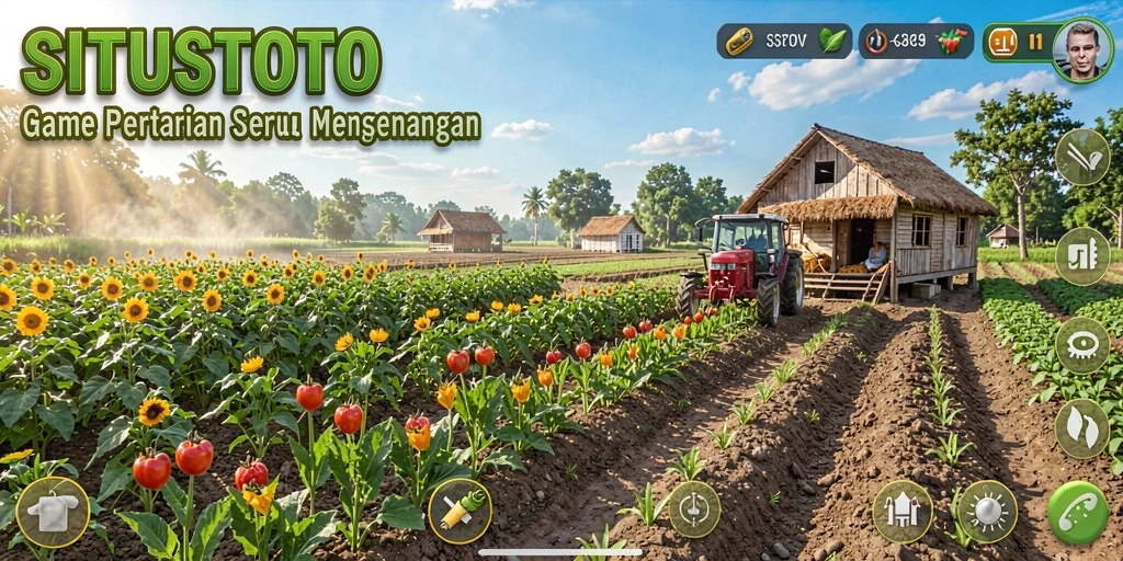 Tangkapan layar gameplay <strong>SITUSTOTO</strong> yang menunjukkan aktivitas bertani yang menarik.
