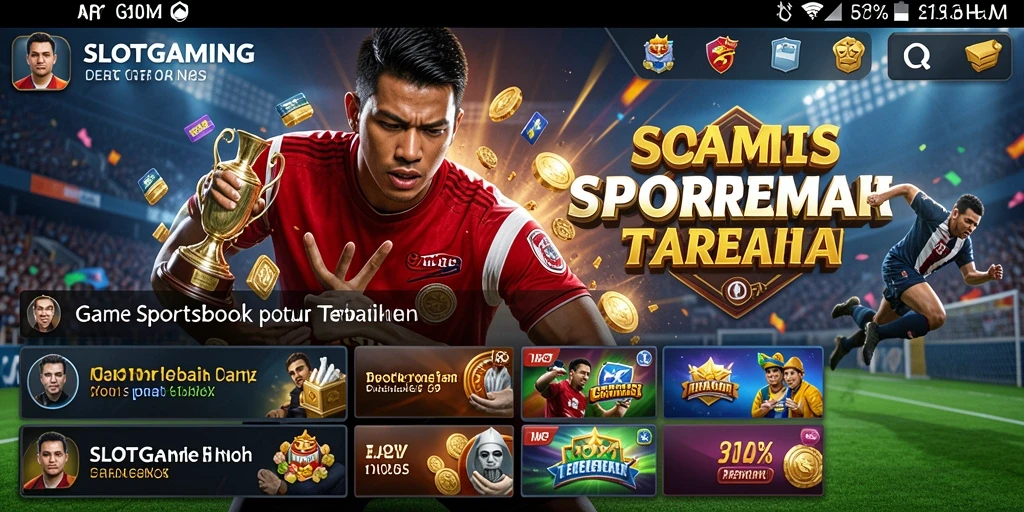 Tampilan permainan interaktif di SLOTGAMING dengan taruhan olahraga.